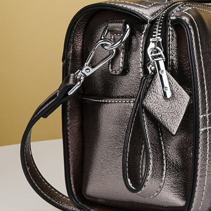 Handbag Synthetic Leather Shoulder Messenger Bag Boston 2 Straps Sling Bag Women