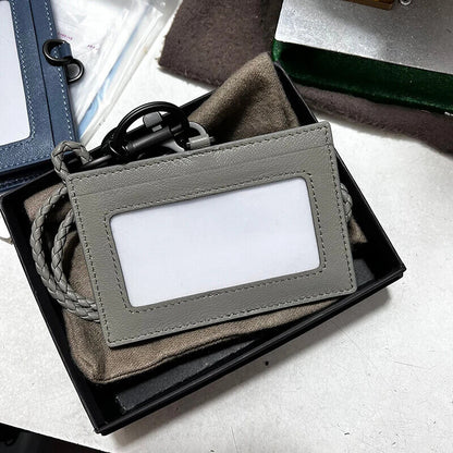 Card Holder 100% Sheepskin Bag Woven Men's Name Card Women's Employee Bags 2023