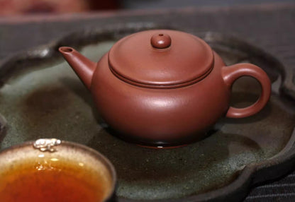 150cc chinese Yixing Handmade Zisha Dicaoqing clay Teapot ShuiPing Hu Tea Pot
