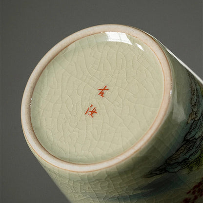 260ml Landscape Chinese Green Tea Cup Ceramic Kung Fu Teacup Ceramic Opening Cup