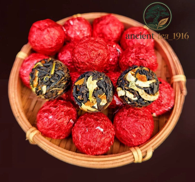 250g Yunnan Dragon Ball Flower Tea Purple Cuckoo Jasmine Flower Black Tea