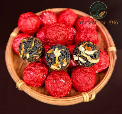 250g Yunnan Dragon Ball Flower Tea Purple Cuckoo Jasmine Flower Black Tea