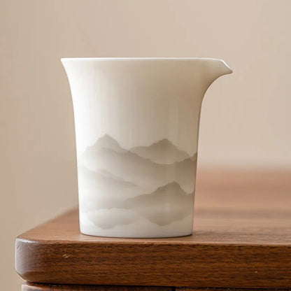 Jade Porcelain Mountain White Fair Cup Chinese Cha Hai Tea Sea Teacup Teaware