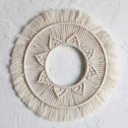 Wall Hanging Tapestry Bohemian Home Decor Woven Macrame Mandala Cotton Rope 42cm