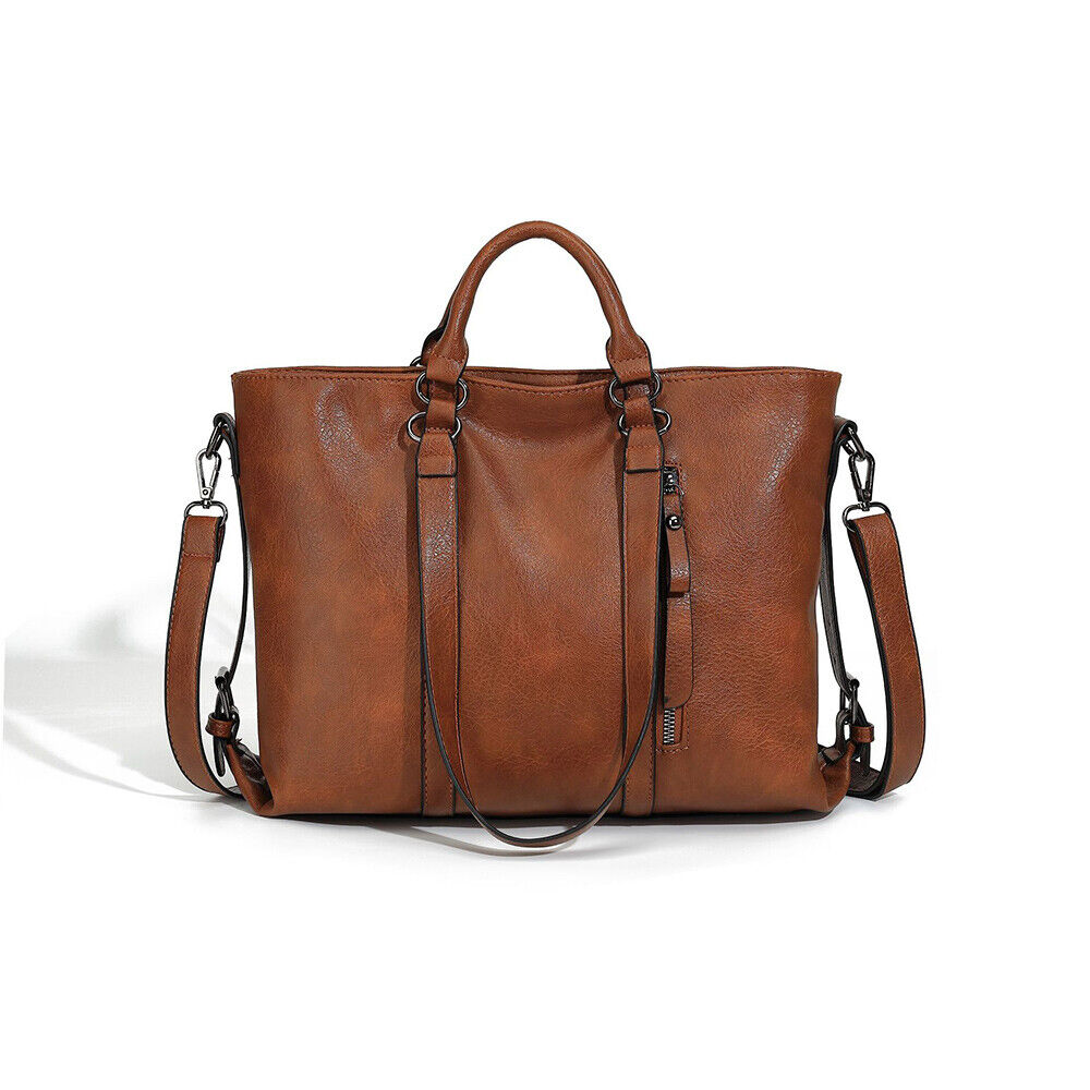 Soft Leather Handbag Messenger Shoulder Tote Bag Crossbody Satchel LargeCapacity
