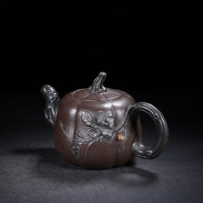 Chinese Yixing Zisha Clay Handmade Exquisite Teapot （南瓜 底款：蒋蓉）