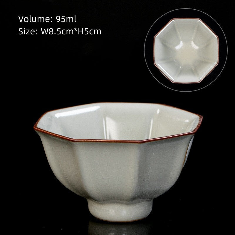 Boutique Ruyao Craft Tea Cup One Piece Crackle Glaze Porcelain Master Cup Marked