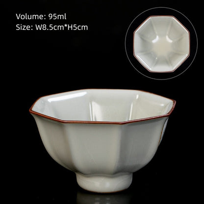 Boutique Ruyao Craft Tea Cup One Piece Crackle Glaze Porcelain Master Cup Marked