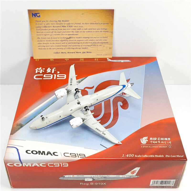 1:400 NG Models Air China COMAC C919 B-919X Launch Livery Diecast Aircraft Model