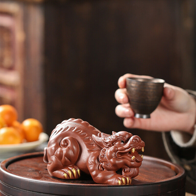 13cm Tea Pet Yixing Zisha Brave Troops Tea Play Animal Statue Table Decoration