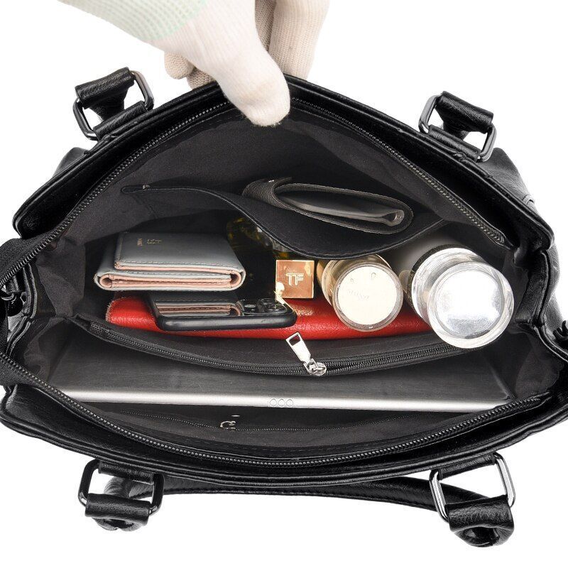 Polyester Shoulder Bag Large Capacity Retro Messenger Casual Tote Bag 31*14*24CM