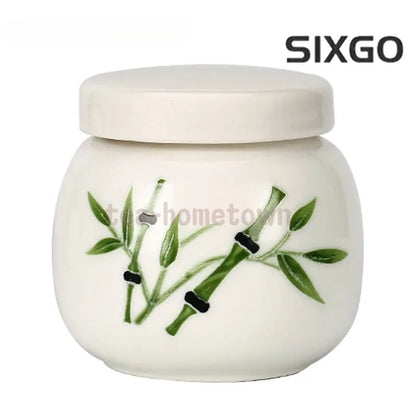 6.2x6.3cm 1pc Ceramic Sealed Tank Tea Storage Tank Sugar Coffee Tea Containers