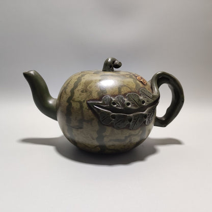 Vintage Chinese Yixing Purple Clay Teapot Zisha Ceramic Watermelon Teaware Rare
