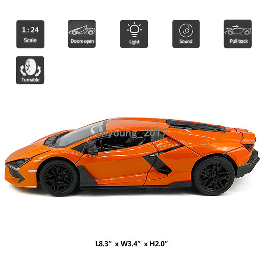 1/24 Lamborghini Revuelto Model Car Diecast Toy Vehicle for Boys Kids Orange