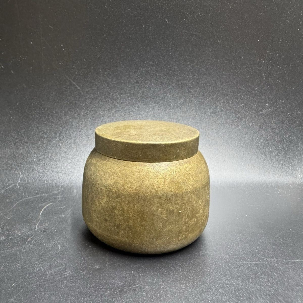Solid Brass Mini Tea Caddy Storage Jar Vintage Brushed Metal Canister with Lid