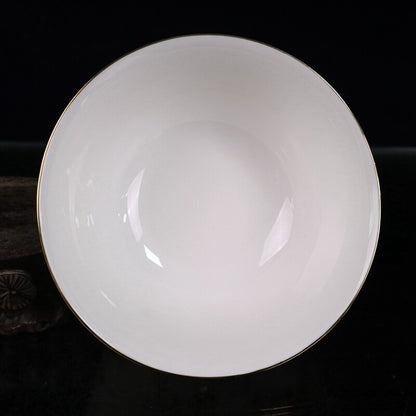 Old Chinese powder color porcelain outline in gold flower bird Big bowl Qianlon