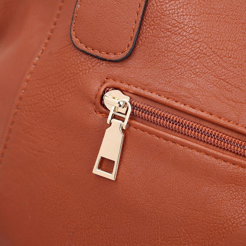 Synthetic Leather Shoulder Crossbody Bag Vintage Messenger Handbags 34*16*26 Cm