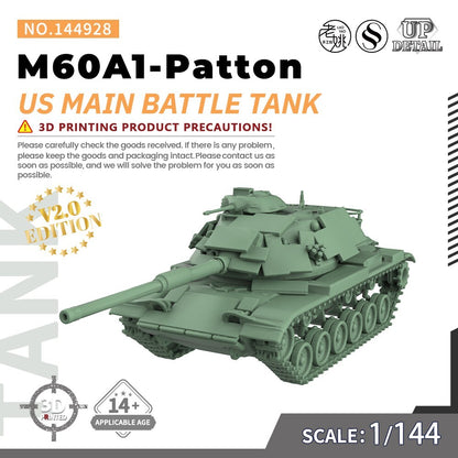 SSMODEL SS144928 1/144 Military Model Kit US M60A1-Patton Main Battle Tank