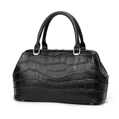 Leather Bag Large Handbags Genuine Leather Stone Print Tote Daily Purses Zipper