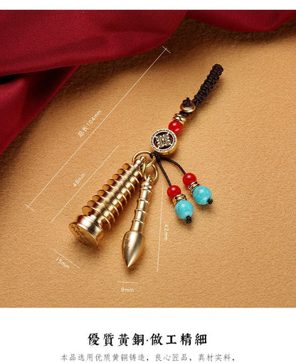 1pc Brass Nine Story Wenchang Tower and Pen Pendant Gift Pendant Keychain