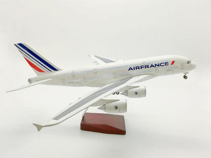 46CM AIRFRANCE AIRBUS A380 Airplane Led Sound-controlled Light Resin Plane Model