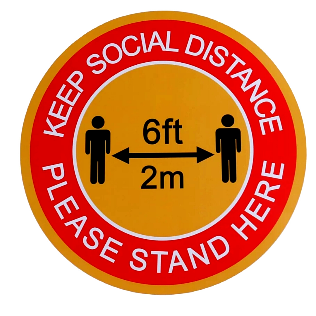 Calcomanía de vinilo para mantener la distancia social Sticker Impermeables
