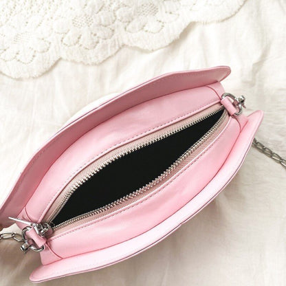 Mushroom Shape Bag Synthetic Leather Shoulder Bag Chain Satchel Purse 28*7*25 CM