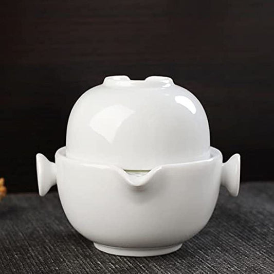 Convenient Teapot Tea Cup Porcelain Teacup Glazed Travel Tea Set Kuaike Cups