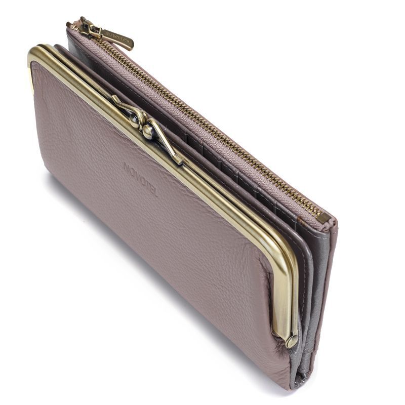 Classic Wallet Long Clutch Genuine Leather Wallet Large Coin Bag Vintage Buckle