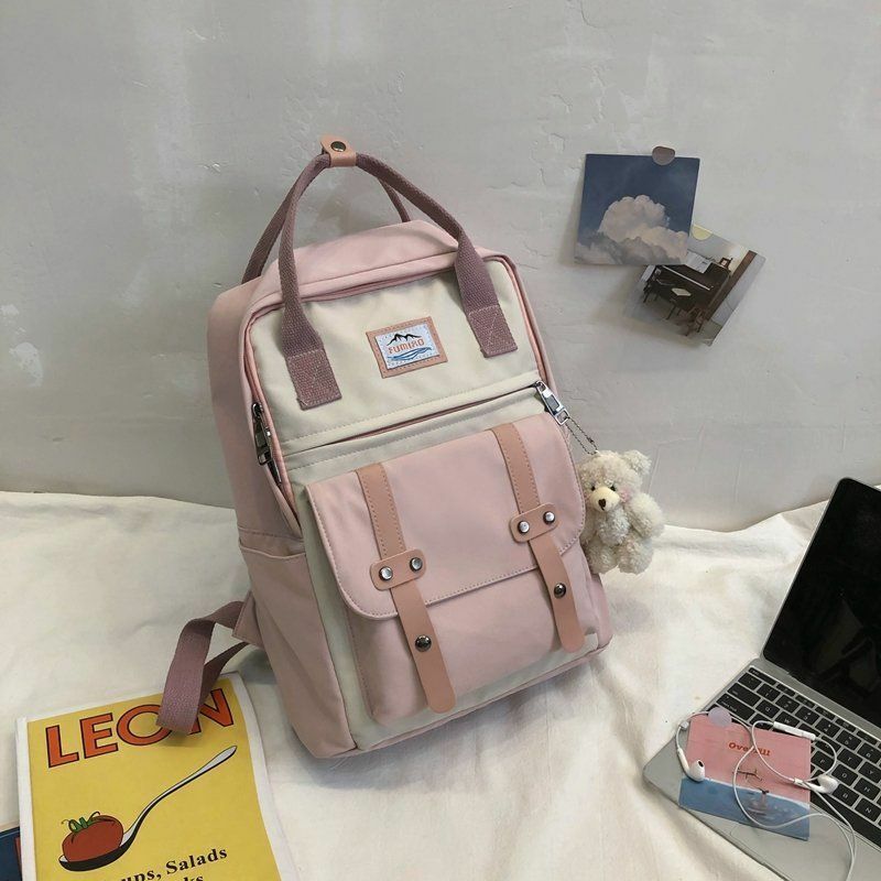 Backpack Women Large Capacity School Tote Rucksack Girls Patchwork Laptop Travel