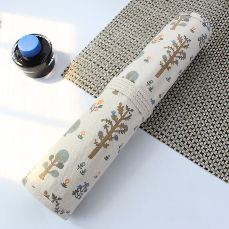 20 Pocket Art Paint Brush Case School Roll Up Pen Holder Canvas Pouch Bag