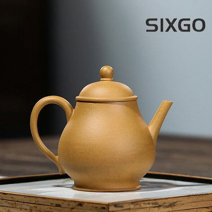 4.6" China Yixing Zisha Pottery Gold Section Clay Hand-made 220ML Teapot 清心思婷