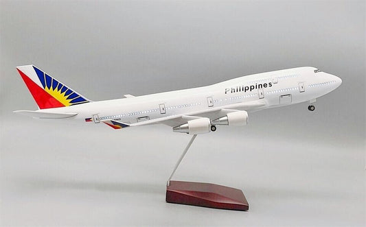 47CM Philippines BOEING 747-400 Airplane Led Sound- controlled Light Resin Model