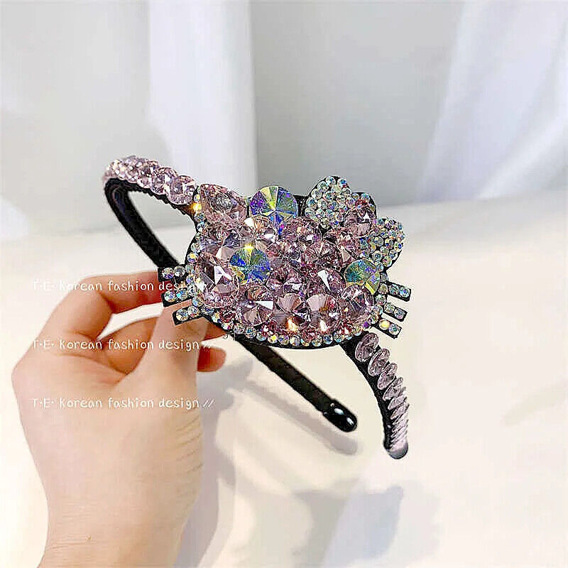 Women Headband Vintage Baroque Flower Big Diamond Luxury Fashion Party Hairbands