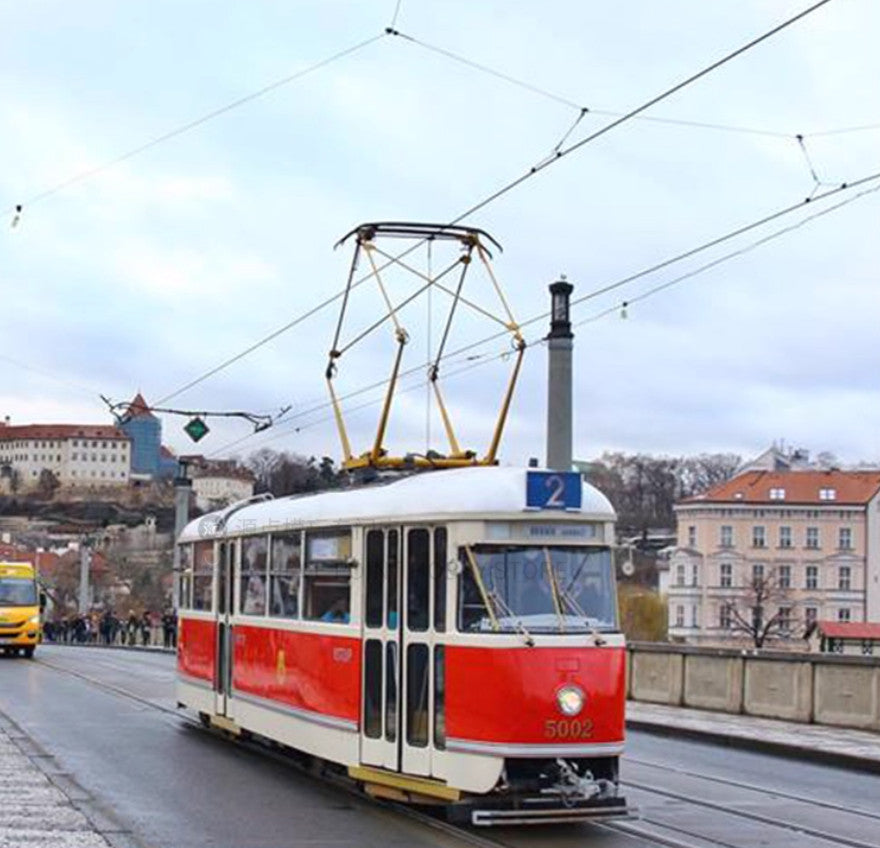 1:43 PremiumClassixxs TATRA-T1 Tram Prague Line 5001 Passenger Car Diecast Model