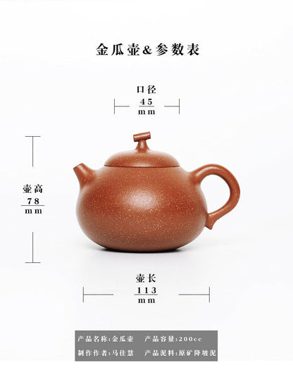 200cc China Yixing handmade purple sand teapot Jiangbaoni Jingua Kung Fu teapot-