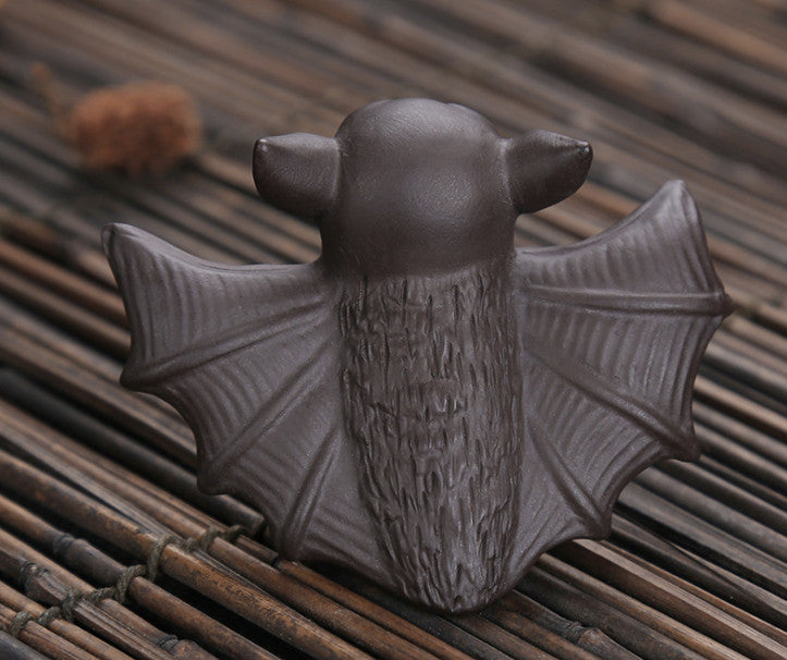 Chinese Yixing Zisha Pottery Tea Pet :bat Desktop Decorations Tea Tray Pets Gift