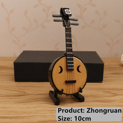 Miniature Guzheng Model Mini Musical Instrument Desktop Ornaments Chinese Gifts