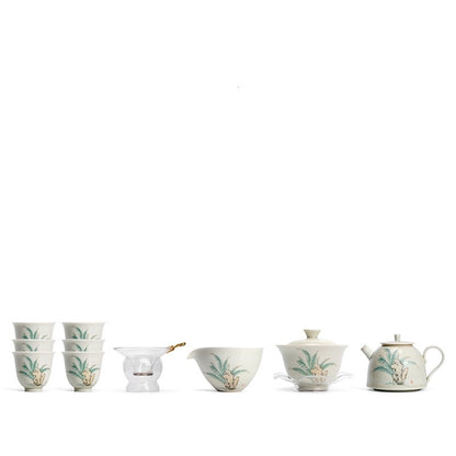 Boutique Tea Set Ruyao Craft Crackle Glaze Porcelain Tea Pot Gaiwan Matching Cup