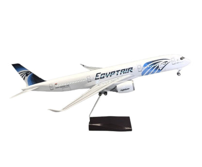 47CM 1:140 EGYPTAIR AIRBUS A350 Airplane Led Sound -controll Light Resin Model