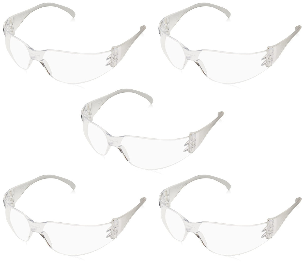 5 Pack Polycarbonate ANSI Z87.1 Safety Glasses with Clear Lens 99% UV Protection