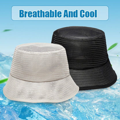 Mens Bucket Boonie Hat Fishing Sun Brim Cool Mesh Summer Hiking Garden Cap M-2XL