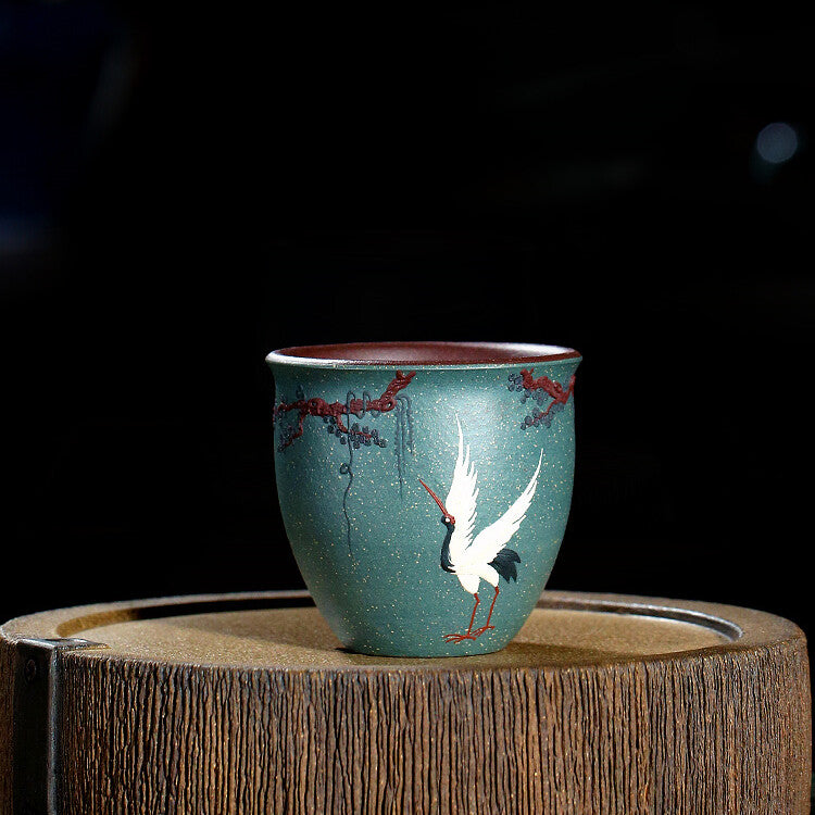 Handmade Tea Cup Handpainted Master Cup Big 220ml Personal Cup Real Zisha Crane