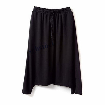 Women Striped Harem Pants New Casual Baggy Low Drop Crotch Trousers Rock Loose