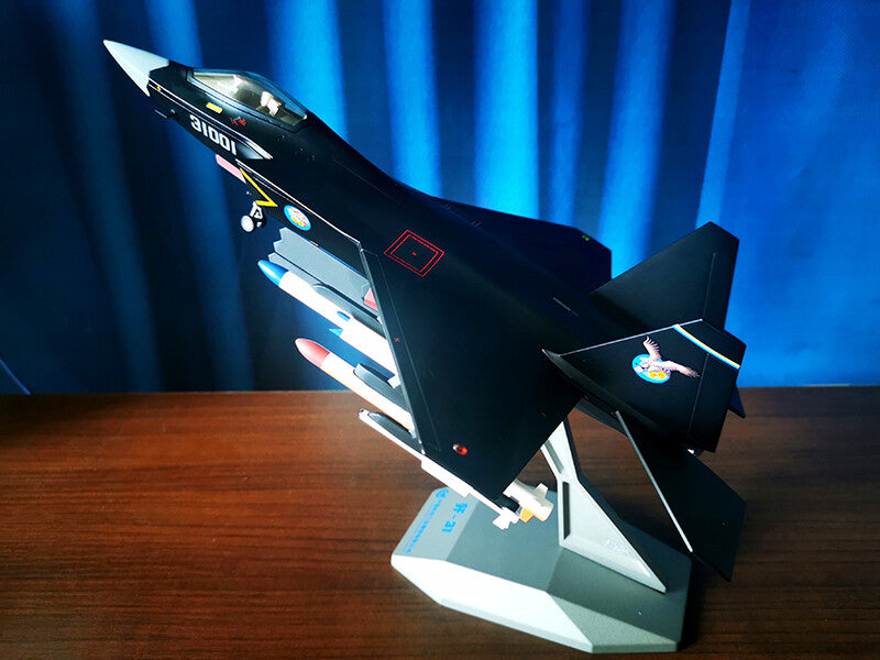 1:48 35CM AVIC China J-31 Stealth Fighter Plane Diecast Military Aircraft Model