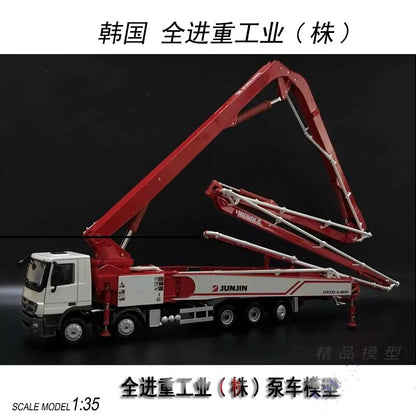 1:35 160CM JUNJIN JXRZ61-6.18HP 62M Concrete Pump Truck Machine Diecast Model