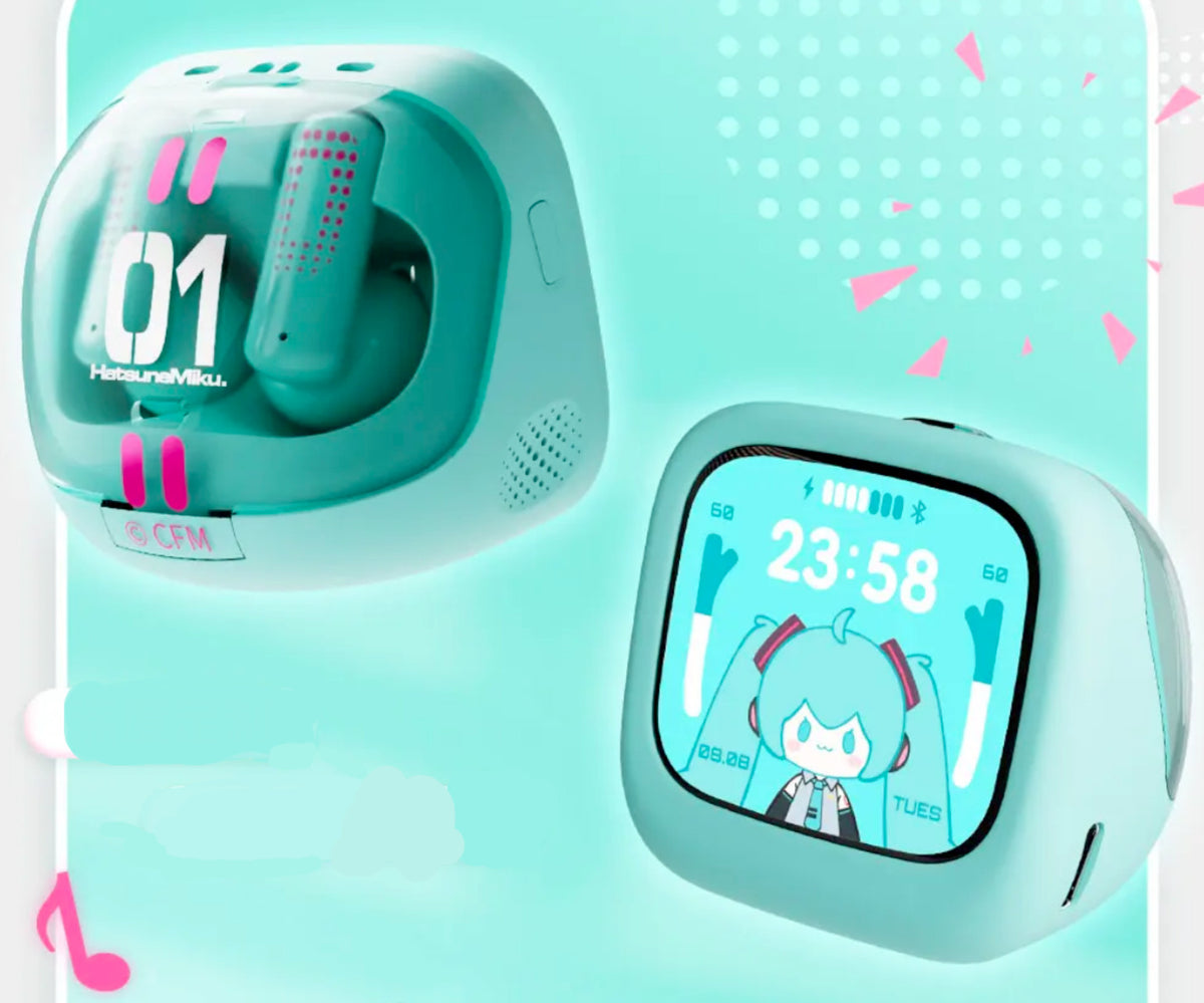 Anime Miku LCD BT Headphones Touch Screen iPhone Android