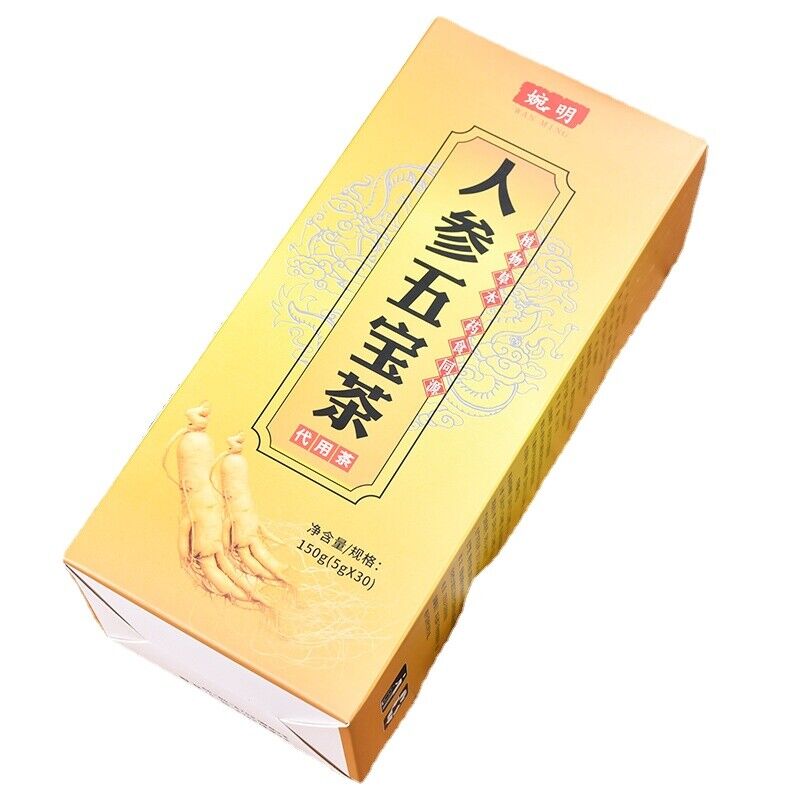 150G Ginseng five treasure tea men's golden gun tonic solid tea peiyuan health