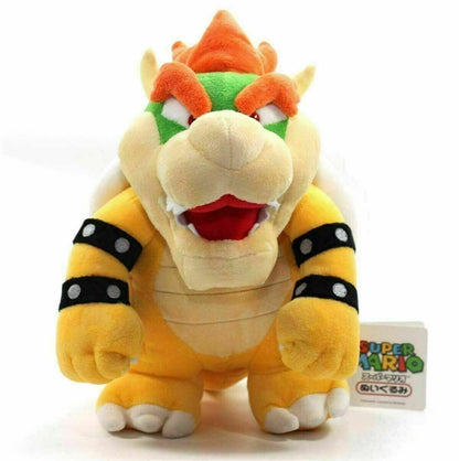 10" Super Mario Bros Bowser Figure Plush Toys Stuffed Doll Kids Birthday Gifts