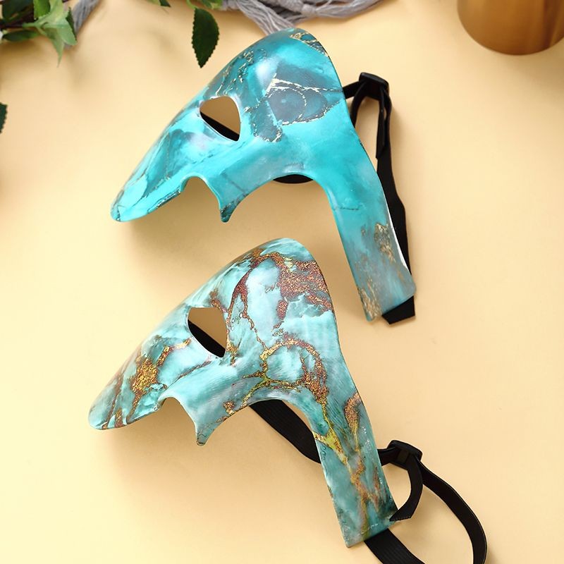 Marble & Galaxy Print Half Face Masquerade Mask for Halloween Party
